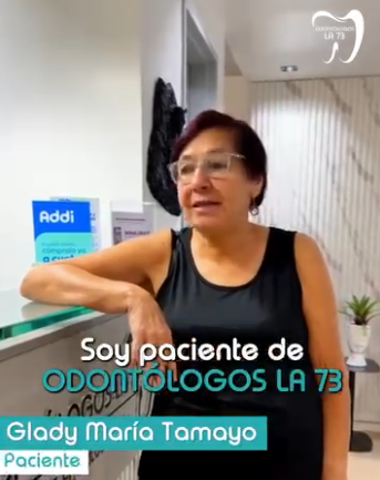 Glady María Tamayo, paciente de Odontólogos La 73, en el consultorio