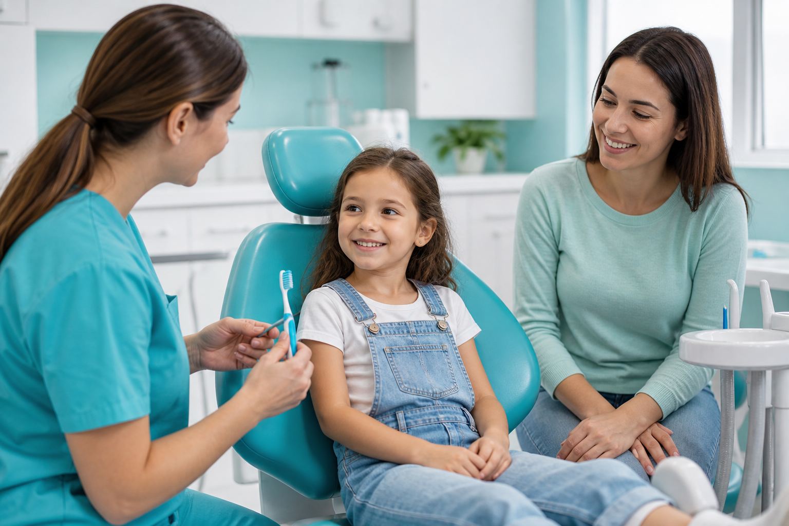 Niño en consulta de odontopediatría con un dentista para niños en Odontólogos La 73, Medellín